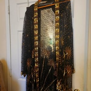Black & Gold Sequin Duster